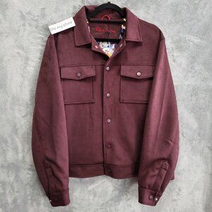 ROBERT GRAHAM Vegan Suede Trucker Jacket Men’s Size XL Mahogany NEW MRSP$ 298